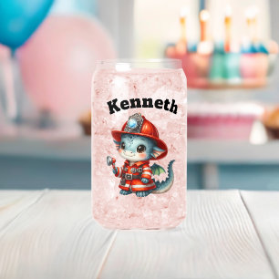 Baby dragon firefighter ready to save! can glass