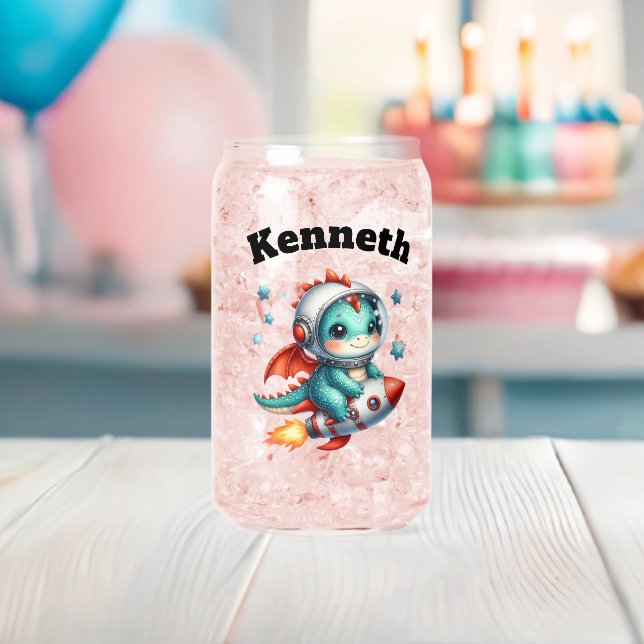 Baby dragon flying among the stars can glass (Insitu (Baby Shower))