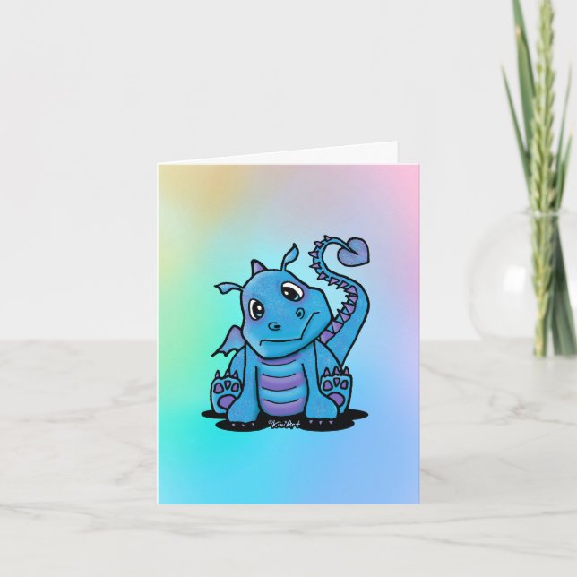 Baby Dragon Folded Thank You Card (Front)