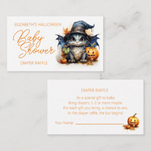 Baby Dragon Halloween Baby Shower Diaper Raffle  Enclosure Card