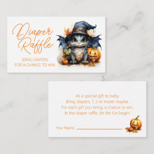Baby Dragon Halloween Baby Shower Diaper Raffle  Enclosure Card