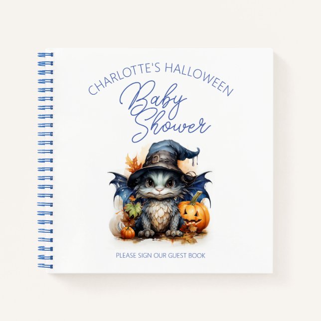 Baby Dragon Halloween Baby Shower Guest Book (Front)
