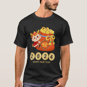Baby Dragon Happy New Year 2024 T-Shirt
