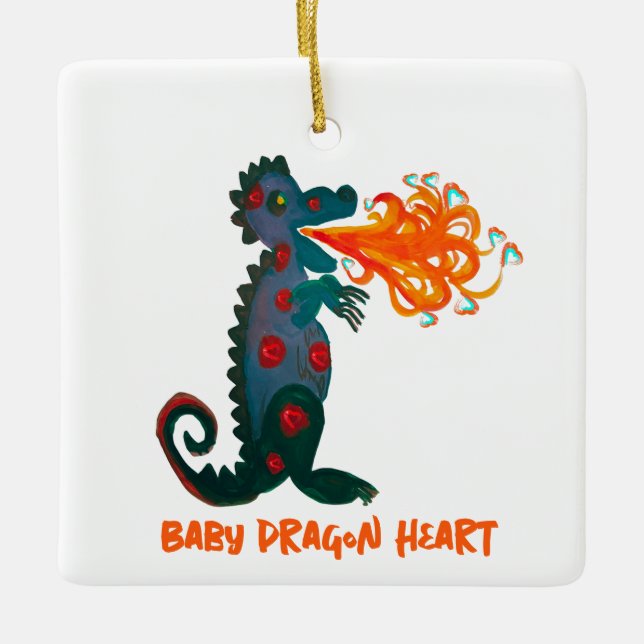 Baby Dragon Heart Ornament (Front)