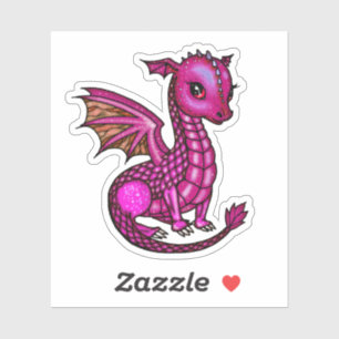 Baby Dragon Illustration Colourful Dragons Sticker