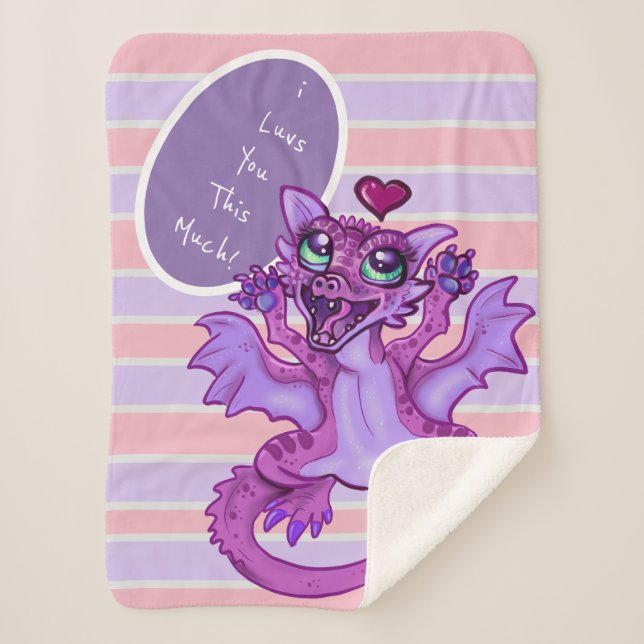 Baby Dragon Love Sherpa Blanket (Front)