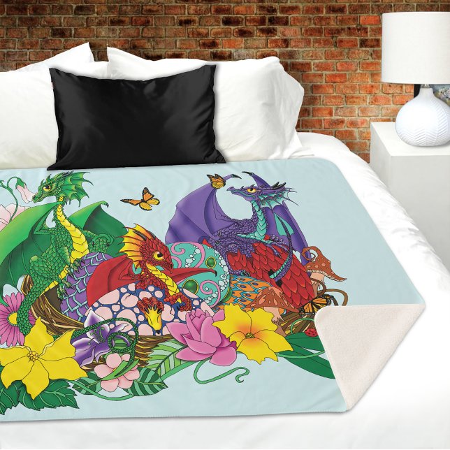 Baby Dragon Nest Fantasy Sherpa Blanket (Creator Uploaded)