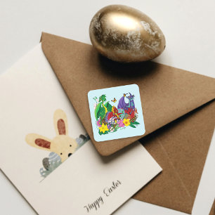 Baby Dragon Nest Fantasy Square Sticker