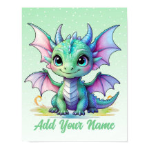 Baby Dragon – Personalised Nursery Art