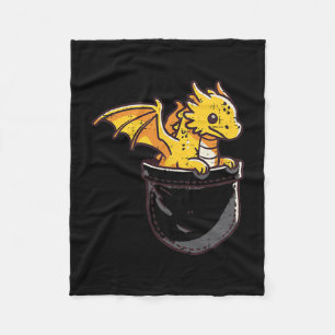 Baby Dragon Pocket Cute Fantasy Mythical Kids Men  Fleece Blanket