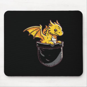 Baby Dragon Pocket Cute Fantasy Mythical Kids Men  Mouse Mat
