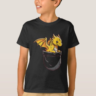 Baby Dragon Pocket Cute Fantasy Mythical Kids Men T-Shirt
