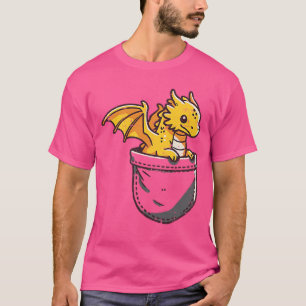 Baby Dragon Pocket Cute Fantasy Mythical Men Women T-Shirt