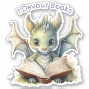  *~* Baby Dragon READING BOOKS devouring AP88