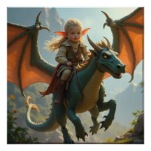 Baby Dragon Rider Poster