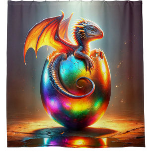 Baby Dragon Shower Curtain