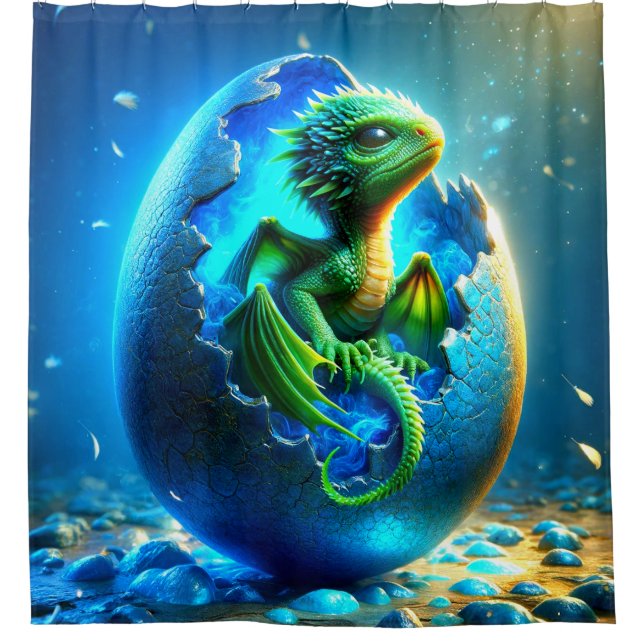 Baby Dragon Shower Curtain (Front)
