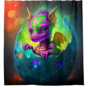 Baby Dragon Shower Curtain
