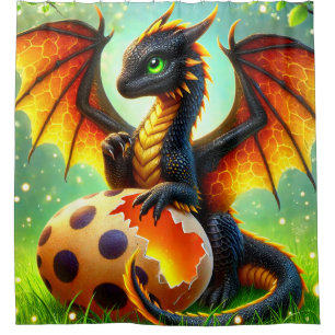 Baby Dragon Shower Curtain