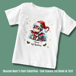 Baby Dragon + Snowflakes - Name First Christmas! T-Shirt