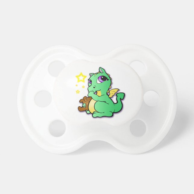 Baby dragon sucking thumb - Green - Pacifier (Front)