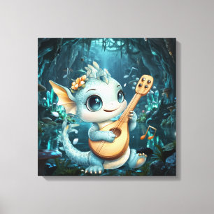 Baby Dragon Tunes Canvas Print
