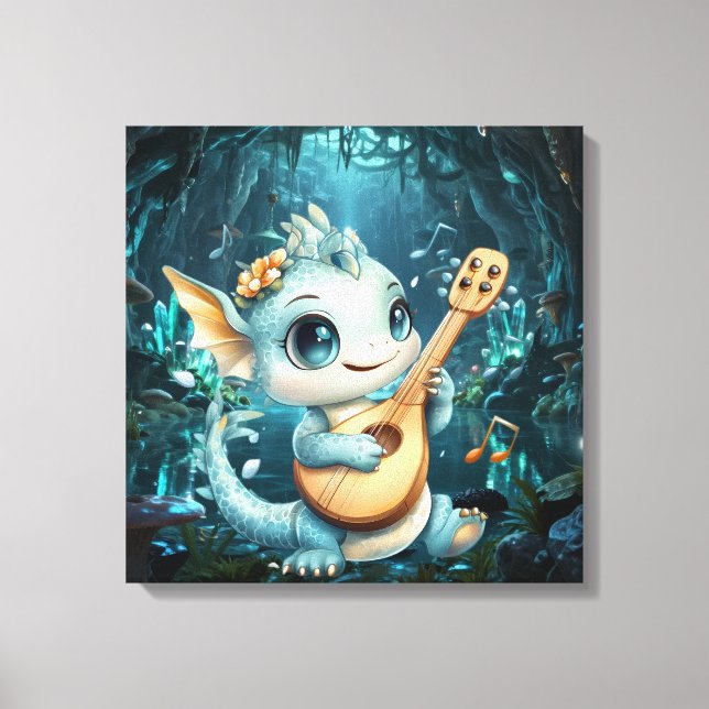 Baby Dragon Tunes Canvas Print (Front)