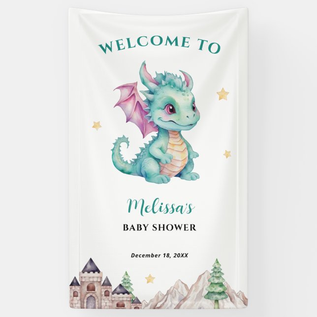 Baby Dragon Welcome Banner (Vertical)