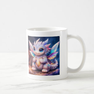 Baby Dragon White Fairy Winged Mug