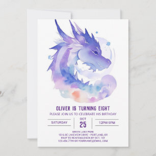 Baby Dragon's Celestial Birthday Invitation