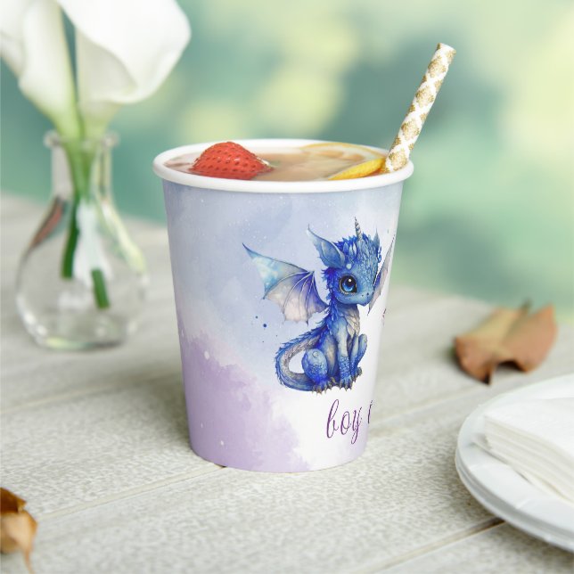 Baby Dragons Gender Reveal Party Paper Cups (Insitu)