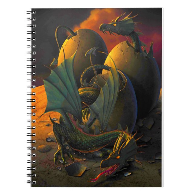Baby Dragons Hatching from their Eggs Notebook (Front)