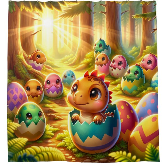 Baby Dragons Shower Curtain (Front)