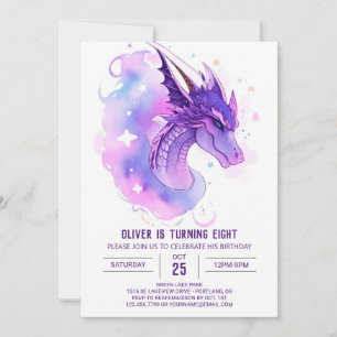 Baby Dragon's Whimsical Birthday Invitation