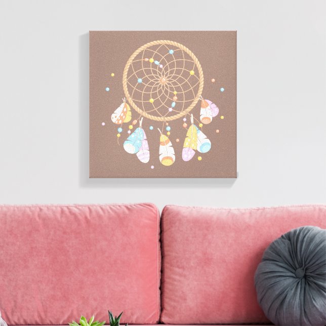 Baby Dreamcatcher Brown Canvas Print (Insitu(LivingRoom))