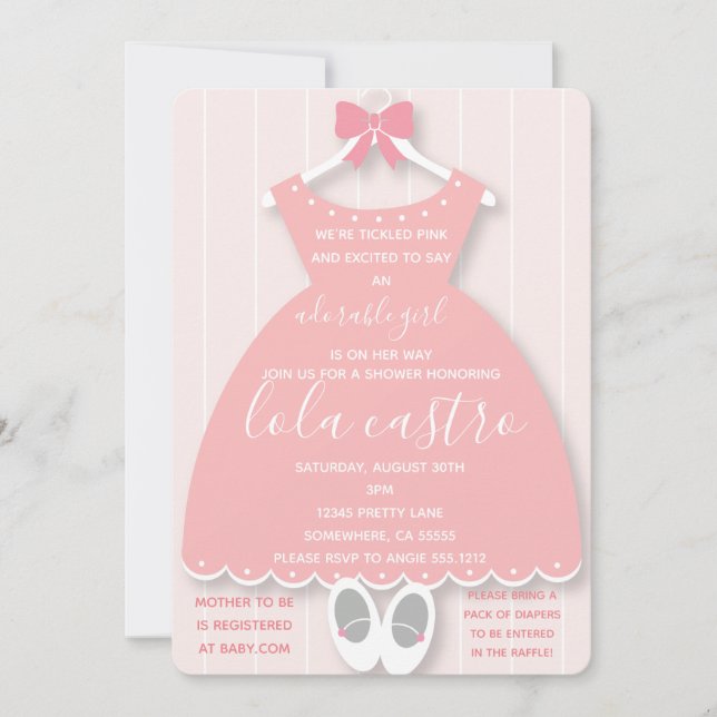 BABY DRESS BABY SHOWER INVITE (Front)