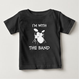 Baby Drummer Rock & Roll Band Drum Kid Band Rocker Baby T-Shirt