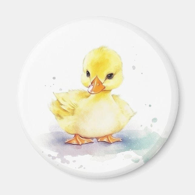 Baby Duck 2 Watercolor Magnet (Front)