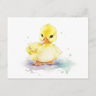 Baby Duck 2 Watercolor Postcard