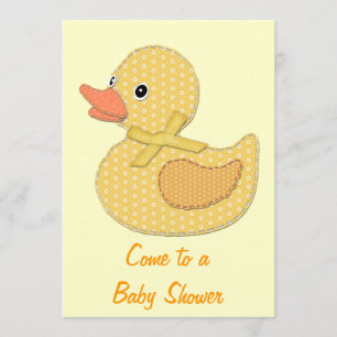 Baby Duck Applique Yellow, Come to aBaby Shower Invitation