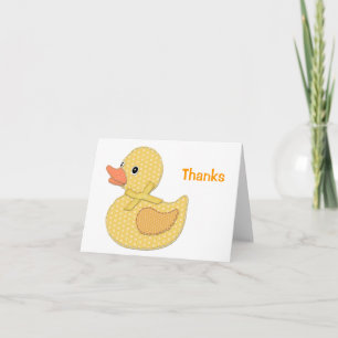 Baby Duck Applique Yellow, Thanks Thank You Card