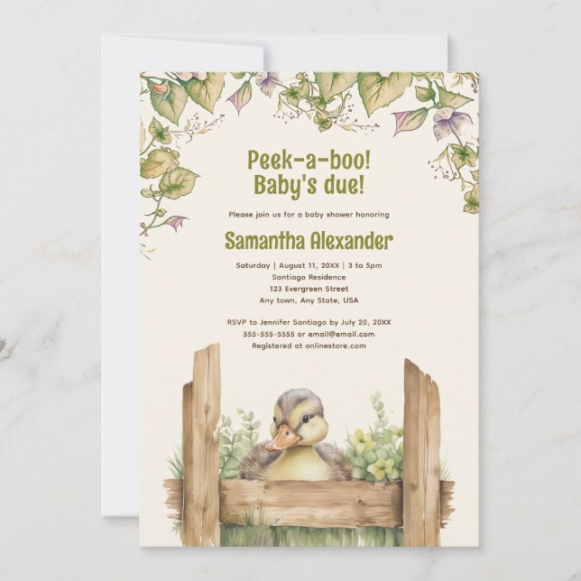 Baby Duck baby shower Invitation (Front)