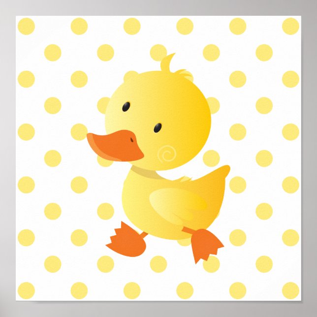 Baby Duck Cute Nursery Art Poster (Front)