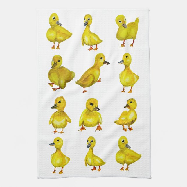 Baby Duck Dishtowel Tea Towel (Vertical)