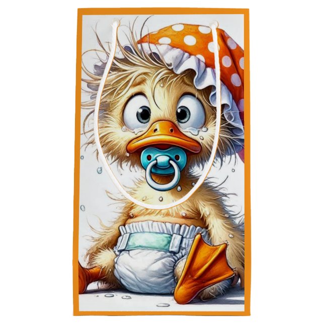 Baby Duck, New Baby Small Gift Bag (Front)