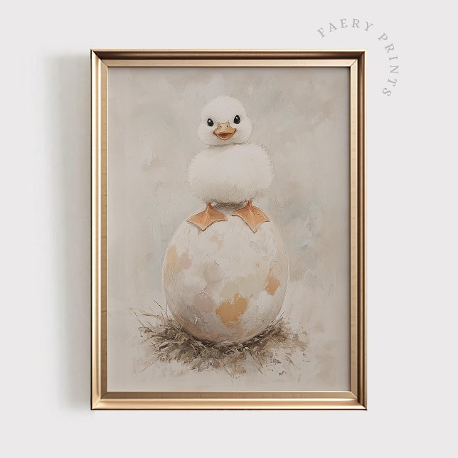 Baby Duck on Egg Print, Spring Easter PRINTABLE Wa Poster (Creator Uploaded)