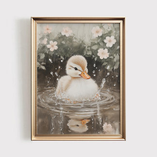 Baby Duck Print, Spring Nursery PRINTABLE Wall Art