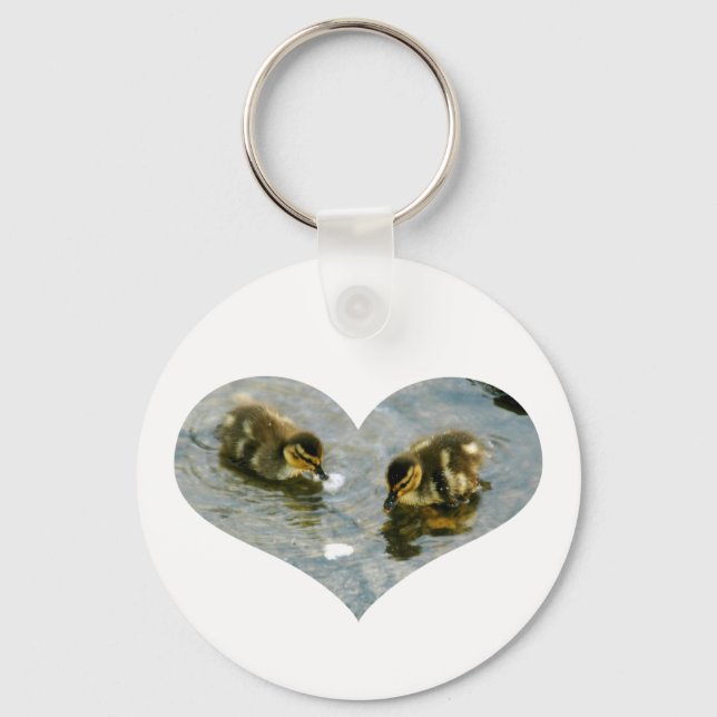 Baby Duckies Heart Keychain (Front)