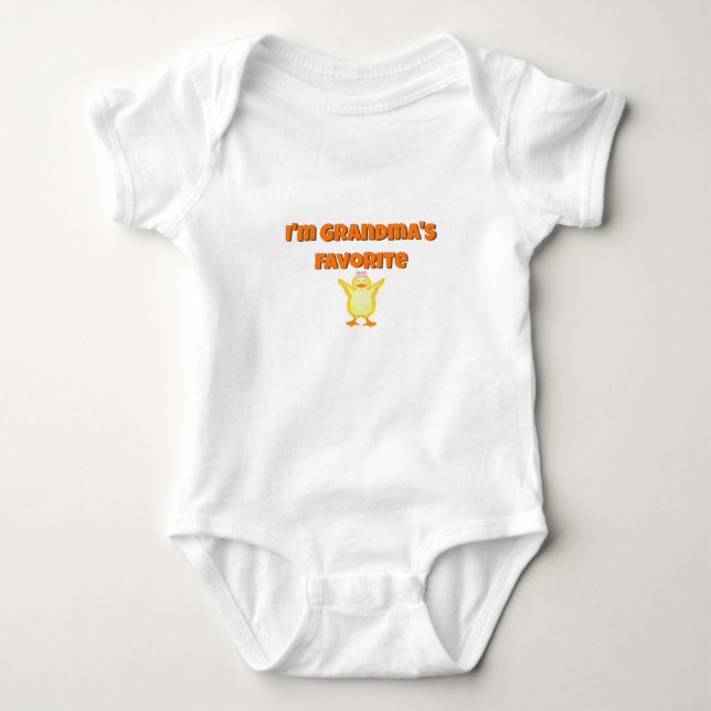 Baby Duckling With Grandma Text Bodysuit (Front)