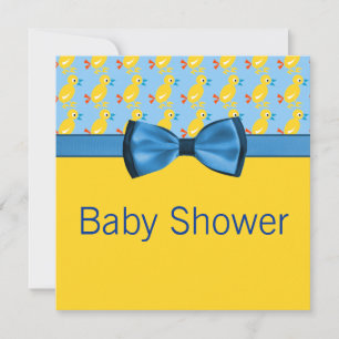 Baby Ducks In Yellow & Blue Baby Shower Invitation